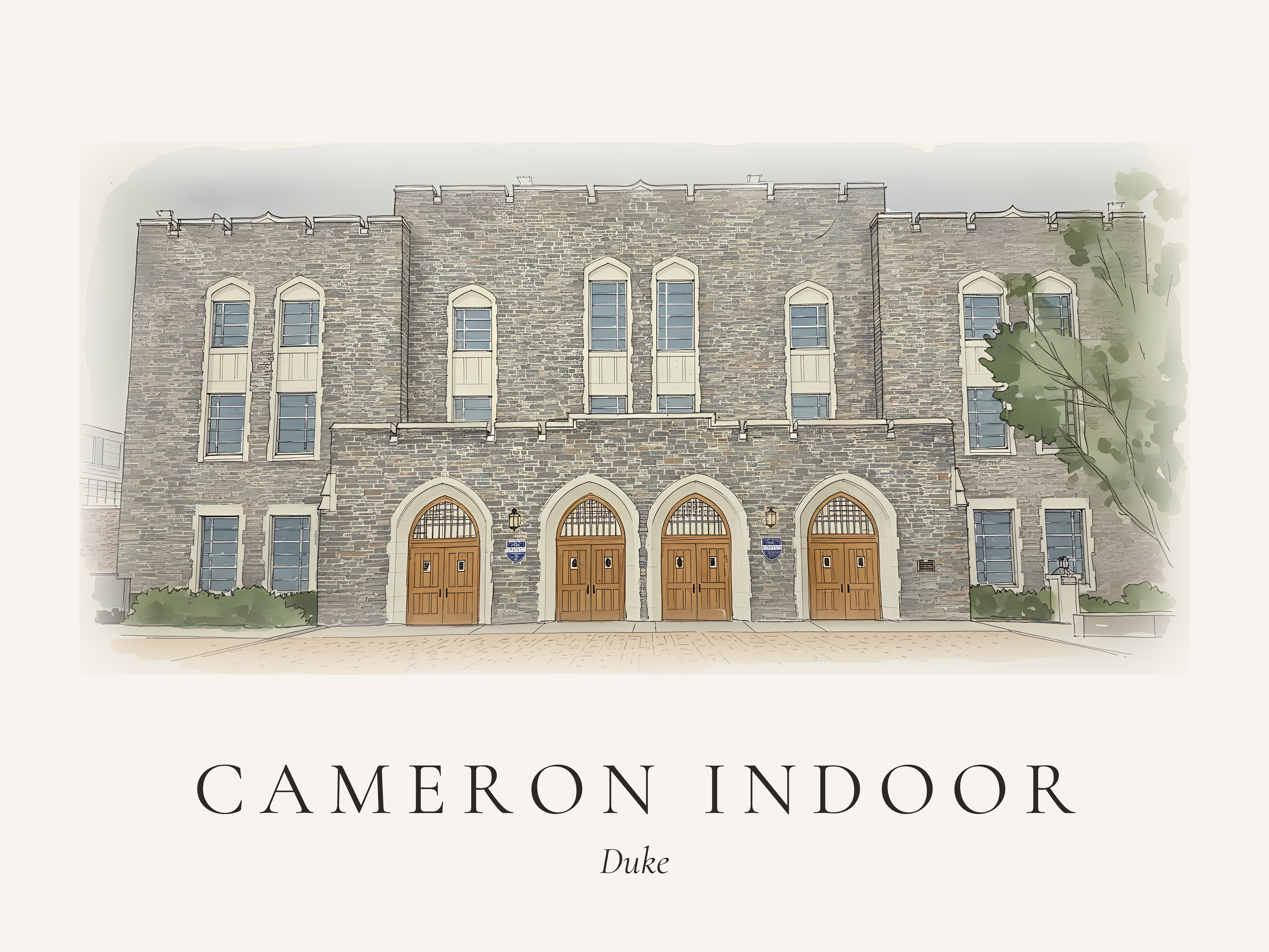 Ink and wash print, order cameron-indoor-duke